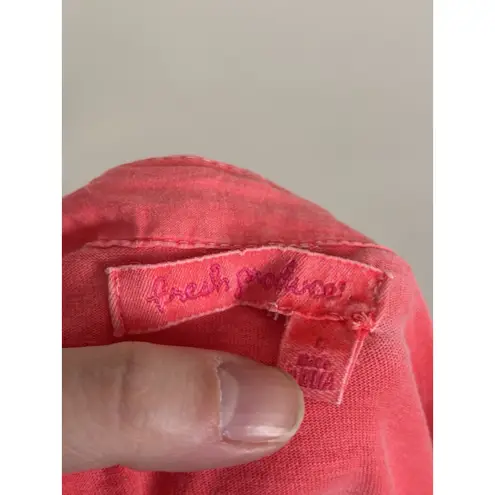 Fresh Produce Vintage Y2K Button Front Cardigan Large Neon Pink Cute Cotton