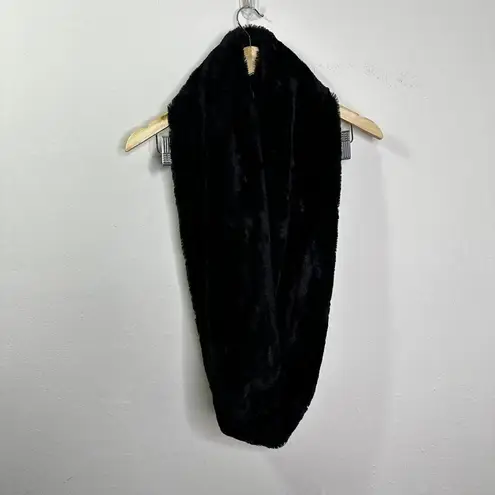 West Loop Faux Fur Infinity Scarf Black One Size Winter Warm Elegant