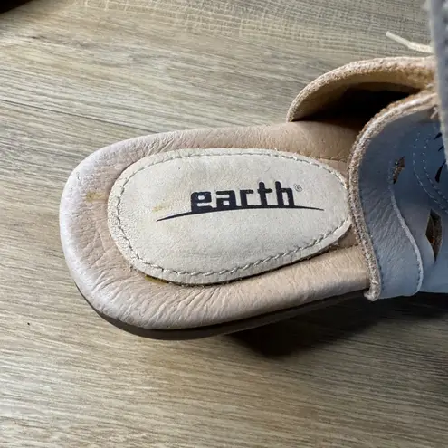 Earth Kristen Bootie 8.5 D Beige Nubuck Cutout Lace Up Heels Comfort Sandals Tan