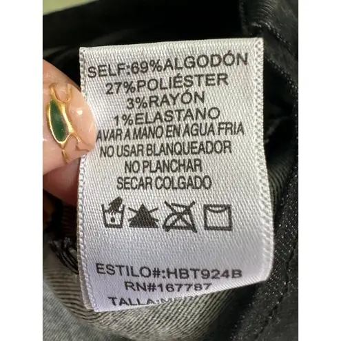 Hunter & Brown NWT Women's Denim Square Neck Halter Smocked Back Crop Top M Black Size M