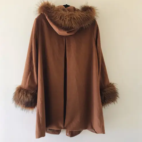 Jessica London Hooded Faux Fur Trim Winter Coat