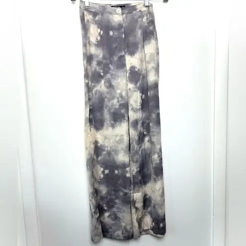 Nasty Gal  High Waisted Tie dye Wide Leg Pants Cream