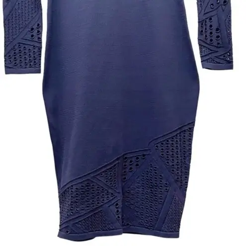 Milly NWT Dress Navy Blue Fractured Pointelle Bodycon Sheath Women’s Size Medium