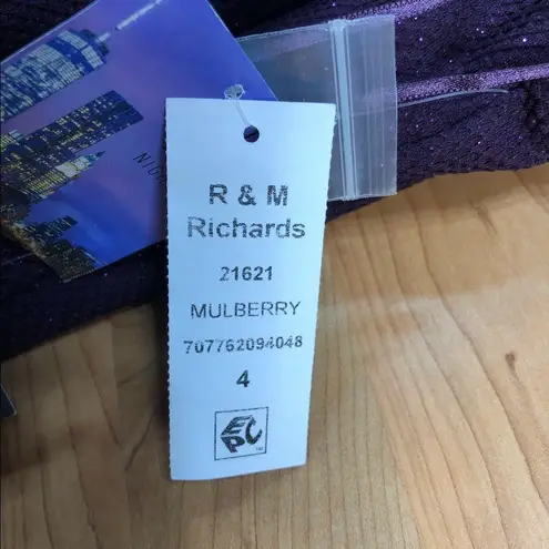 Nightway Size 4 Beaded Caged Neckline Prom/Evening Dress/Gown Mulberry