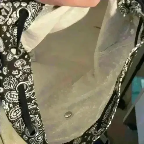 Black & White Bandana Print Drawstring Top Backpack