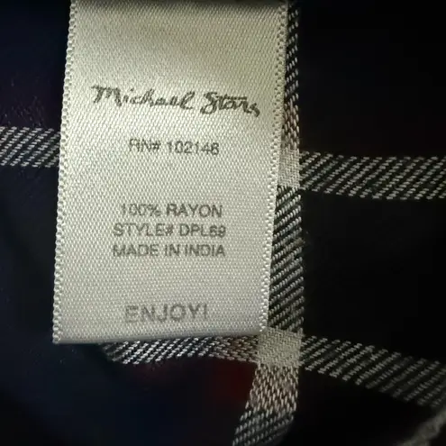 Michael Stars Evereve Passport Plaid Flannel Button Down Shirt Large Blue Red