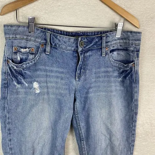 American Eagle  Womens Cropped Jeans AE Artist Size 10 Regular Distressed Y2K‎