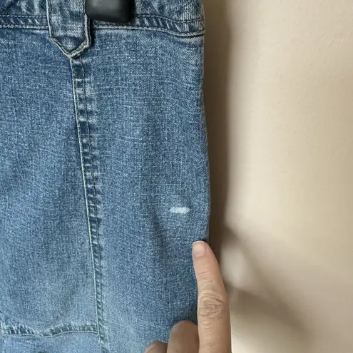 AMI Denim Skirt 6 Beaded Retro Boho Western Midi Blue