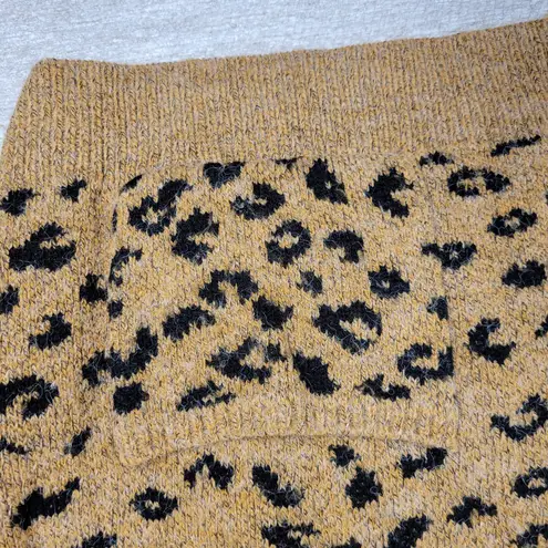 Ces Femme Leopard Print Oversized Cardigan Medium Wool Angora Blend Brown
