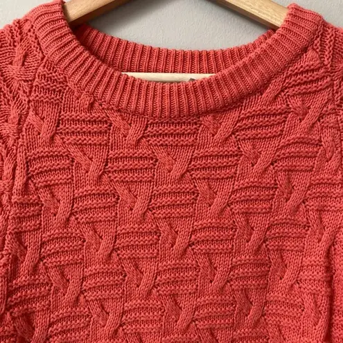 Vtg Paul Harris Women's Small 90s Acrylic Crewneck Knit Pullover Sweater Coral Orange