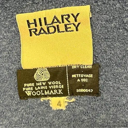 Hilary Radley Wool Coat Women’s Size 4 Blue Pure New Wool Woolmark Button Front
