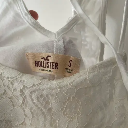 Hollister  White Lace Floral Halter Cami Top
