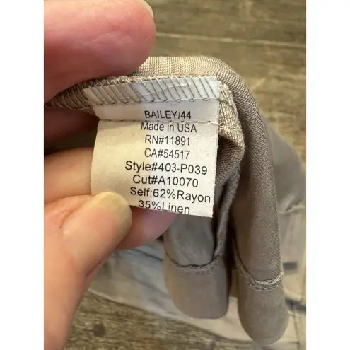 Bailey 44 Nava Pant Khaki Size Medium DRF High Rise Wide Leg Pleated Linen Blend