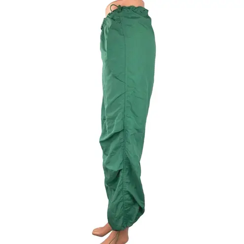 Super Massive Women Green Windbreaker Baggy Parachute Drawstring Trouser Pants M Size M