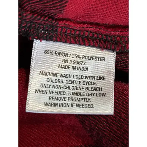 Arizona Jeans Arizona Jean Co Flannel Red/Black Button Up Long Sleeve Shirt Size L Soft Warm