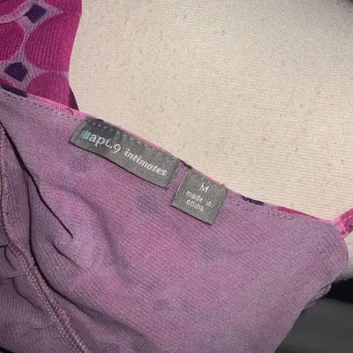 Apt. 9  Intimates Purple Fuchsia Pajama Set Tank Shorts Medium - Image 3