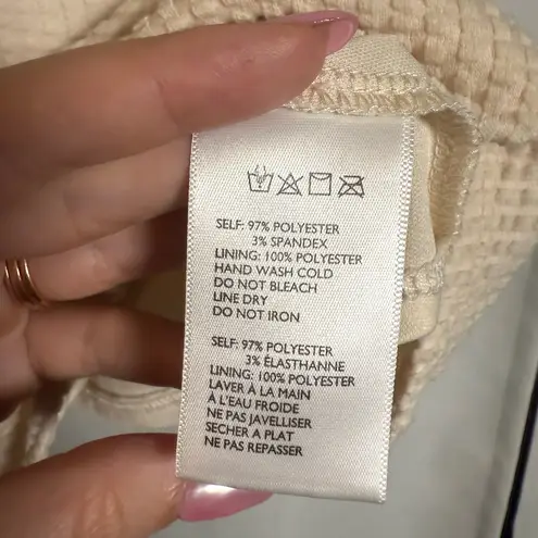 Urban Outfitters  Waffle Knit Marlee Romper Cream Tie Strap Romper Small