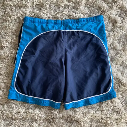 Nike Y2K Vintage Style Navy Blue  Swim Shorts Swim Trunks w/ Elastic Drawstring Waist