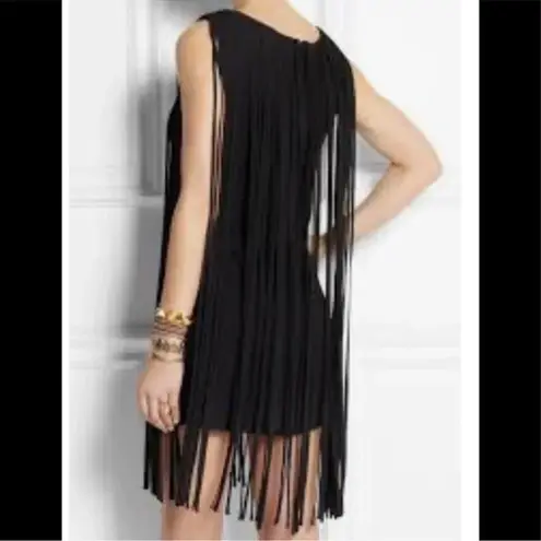 Kate Moss TopShop Black Fringe Punk Rock Glam Cocktail Party Dress Size Small S