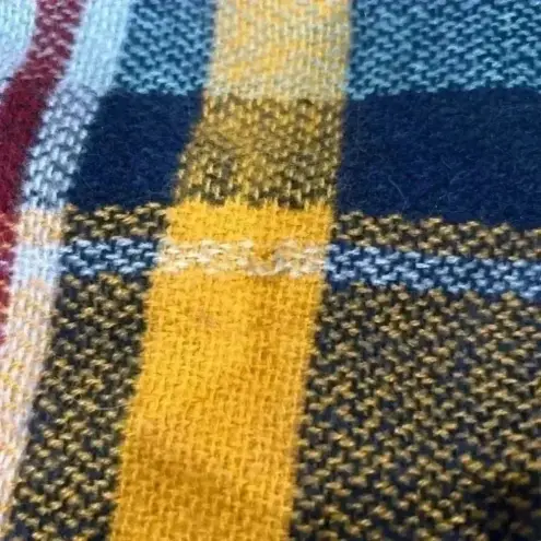 Plaid blue and yellow infinite scarf
