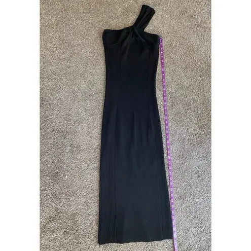 Petal and Pup Halle One Shoulder Black Midi Dress – Size S