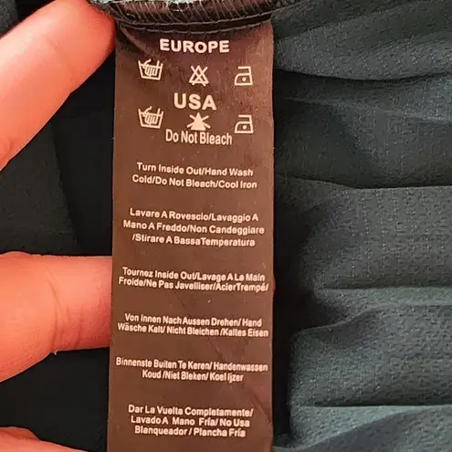 Voodoo Vixen Iris Tan Multi Chevron Pleated Retro Midi Dress Size Small