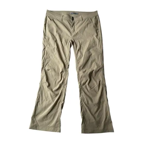 prAna Halle II Pants Mid Rise Hem Roll Up UPF 50+ Outdoor Hiking Beige Size 16