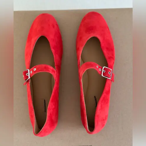 Madewell  The Remy Mary Jane Flat in Bandana Red, size 8 1/2