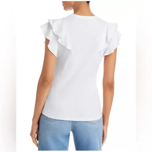 Veronica Beard NWOT Bea Short Sleeve Ruffle Tee - Size XL