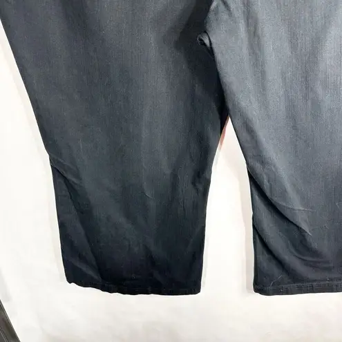 Zana Di Plus Size 30 Jeans Black Wide Leg Flare High Rise Short Inseam Denim 406