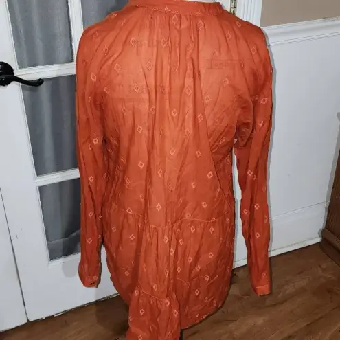 Pilcro and the Letterpress Pilcro Anthropologie‎ Womens Orange Tunic Shirt Blouse Medium