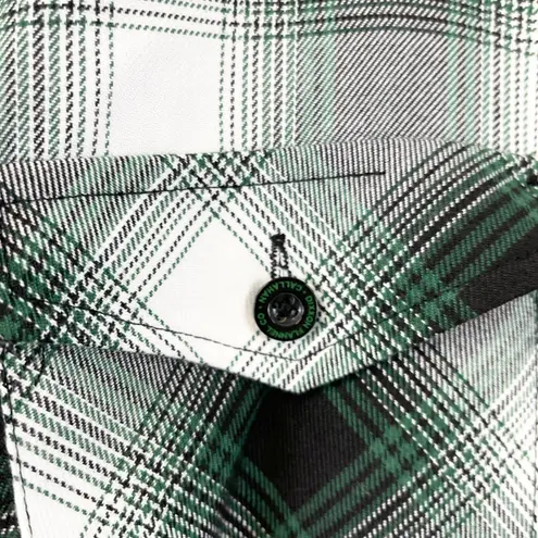 Dixxon Womens Flannel Top Large Callahan Plaid Street Grunge Heritage Overshirt Green