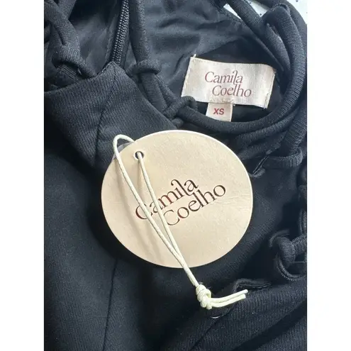 Camila Coelho Emmy Lace Up Pants in Black XSmall New Womens Ankle Trousers