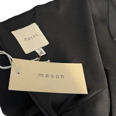 Michelle Mason Black and White Strapless Mini Dress