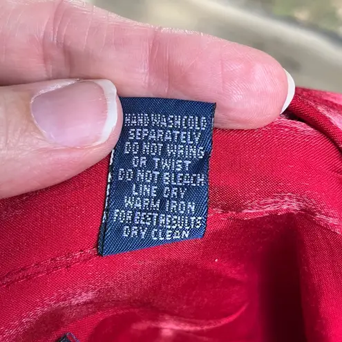 Karen Scott II Women's Vintage Shiny Red Long Sleeve Button Down Shirt Size 2X