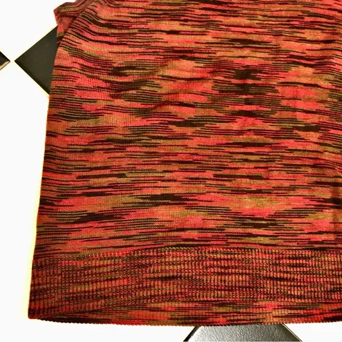 JM Collection Vintage Sleeveless Sweater Tank Top Red Spacedye Earth Tones sz S
