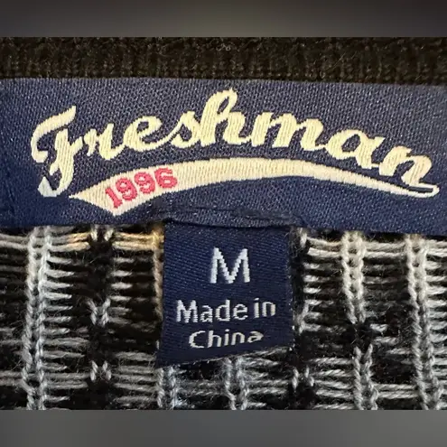 Freshman 1996 Women’s Black & White Knit Midi Dress w/ 3/4 Sleeves Size Medium