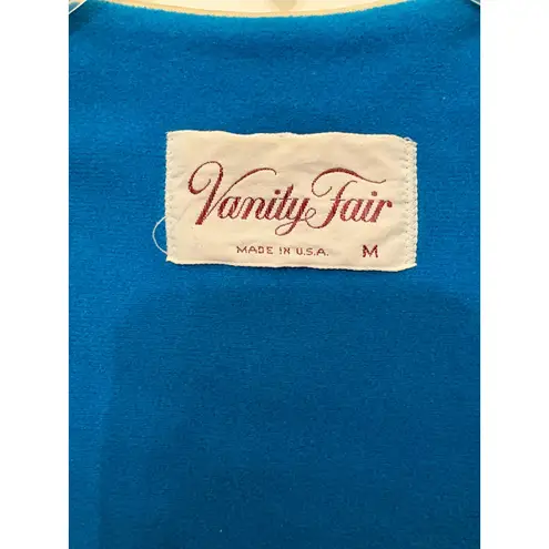 Vanity Fair Vintage Robe Womens Medium Blue Full Zip Lounger Housecoat Vintage