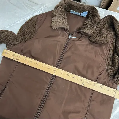 Jane Ashley Ladies S Jacket faux fur collar mixed media