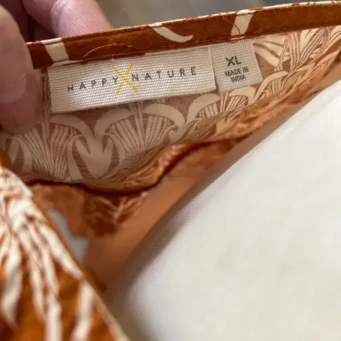 Happy X Nature Kate Hudson Misty Floral Print Top Size XL Brown