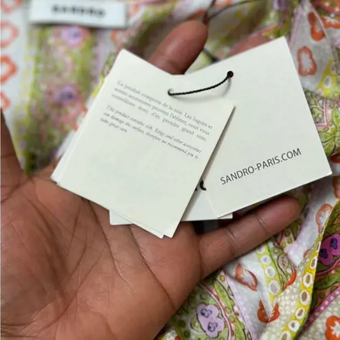 Sandro Striped Kaftan Midi Silk dress Size 36 US size 4