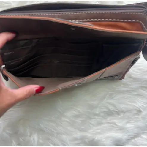 B.O.C. Crossbody purse Women's Brown Faux Leather Crossbody Purse Shoulder Bag