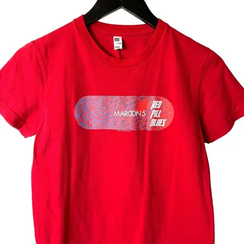 Los Angeles Apparel 2017 Maroon 5 T Shirt Womens Red Small S Graphic Tee Pop Band 100% Cotton Solid