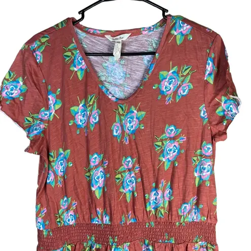 Matilda Jane Floral Print Short Sleeves VNeck Tiered Dress Small