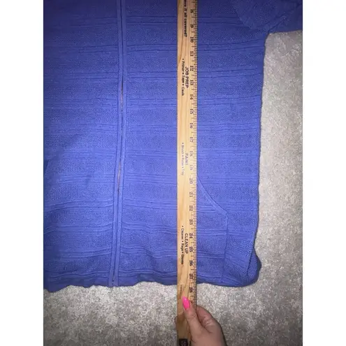 Soft Surroundings Cactus Wren Cardigan Zip Sweater Amparo Blue Medium EUC