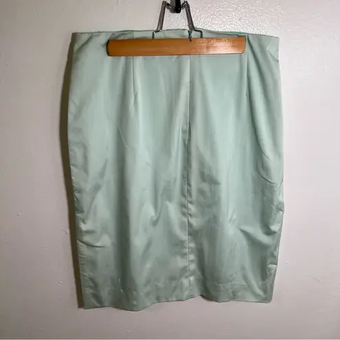 Vintage Worth Pencil Skirt Mint Green Teal Blue Size 6