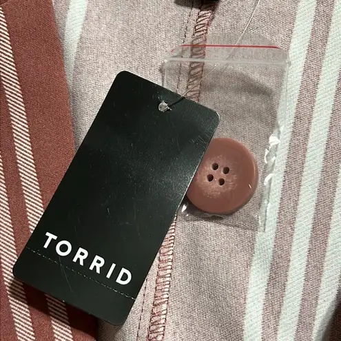 Torrid  plus size 3 (3X) rose stripe boyfriend blazer single button long sleeves