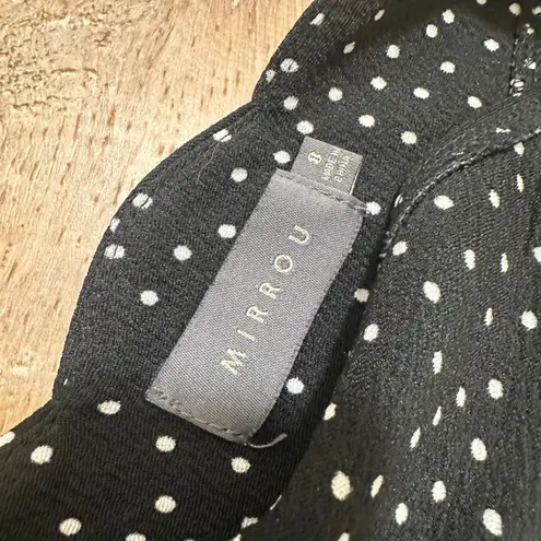 MIRROU | Black White Polka Dot Scalloped Neck Fit Flare Romper, SZ 8 NZ, US 4/S