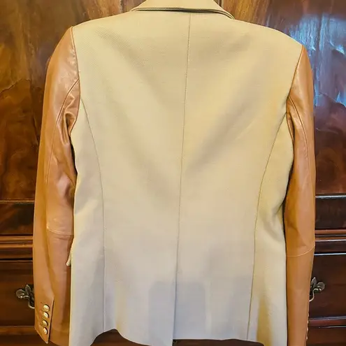 Generation Love Enzo Leather Blazer Camel Tan Size XS