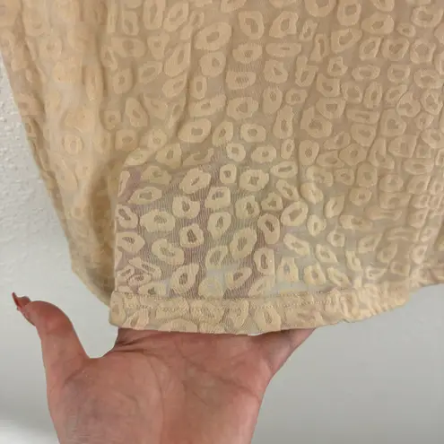 Cowgirl Up Vintage Y2K Beige Cheetah Semi Sheer Horseshoe Cross Graphic Tee